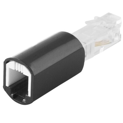 Twist Stop drehbarer Adapter für Telefonkabel RJ10 4-polig Stecker auf Buchse