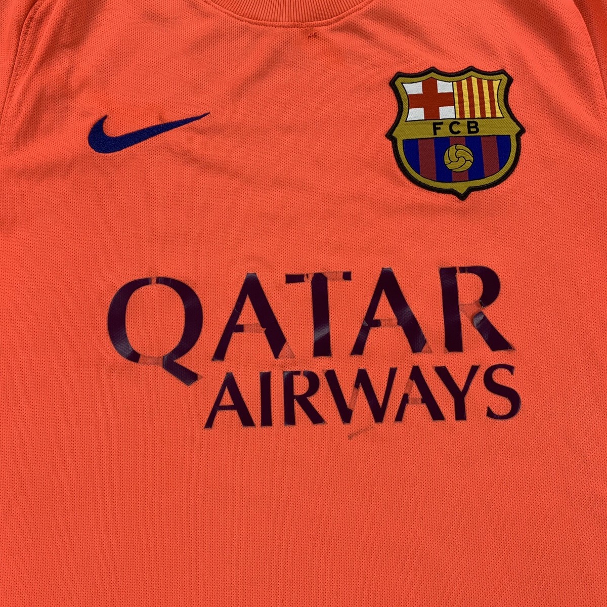 Nike Barcelona Away Jersey 610595-672 Mens Size S Orange