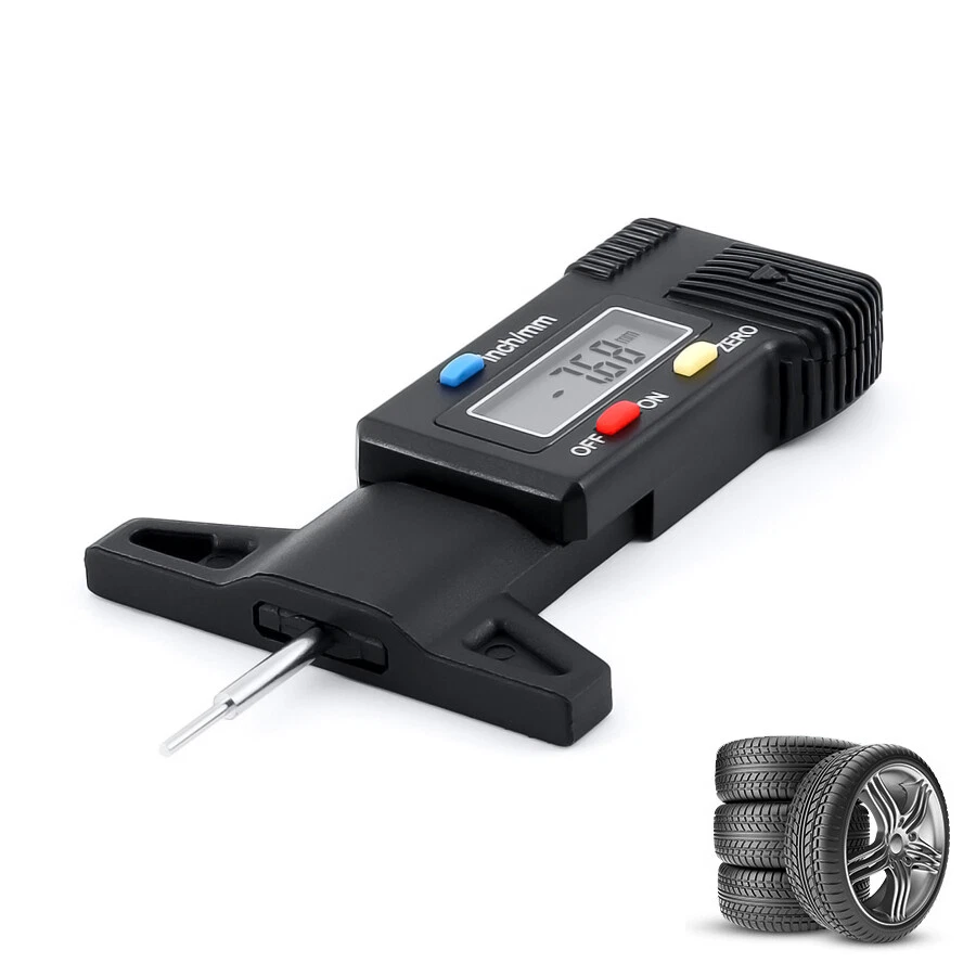 Digital Tire Tread Depth Gauge LCD Display 0-25.4mm 1inch Gauge - Image 2 of 4