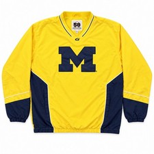 Y2K Vintage 90's Sewn Michigan Wolverines Pullover Windbreaker Jacket Men s XL