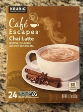 Caf  Escapes Chai Latte 24 Single-Serve K-Cup Pods for Keurig. New 