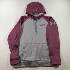 Under Armour UA Storm Armour Fleece Colorblock Hoodie Mens Large Red Favorite