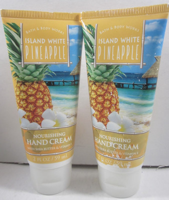 Bath Body Works Nourishing Hand Cream 2 oz shea vit e Island White Pineapple x 2