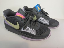 Nike JA MORANT 1 Kids Youth Size 7Y DX2294-002 Gray Purple Shoes Sneekers Low