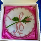 PEGGY KARR 8 INCH  BREAST CANCER CUSTOM HOPE ROUND PLATE SIGNED W/BOX NEAR MINT — photo 2