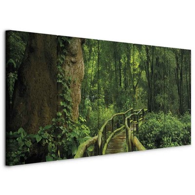 WALD NATUR LANDSCHAFT BRÜCKE Wandbilder xxl Bilder Vlies Leinwand c-B-0291-b-m