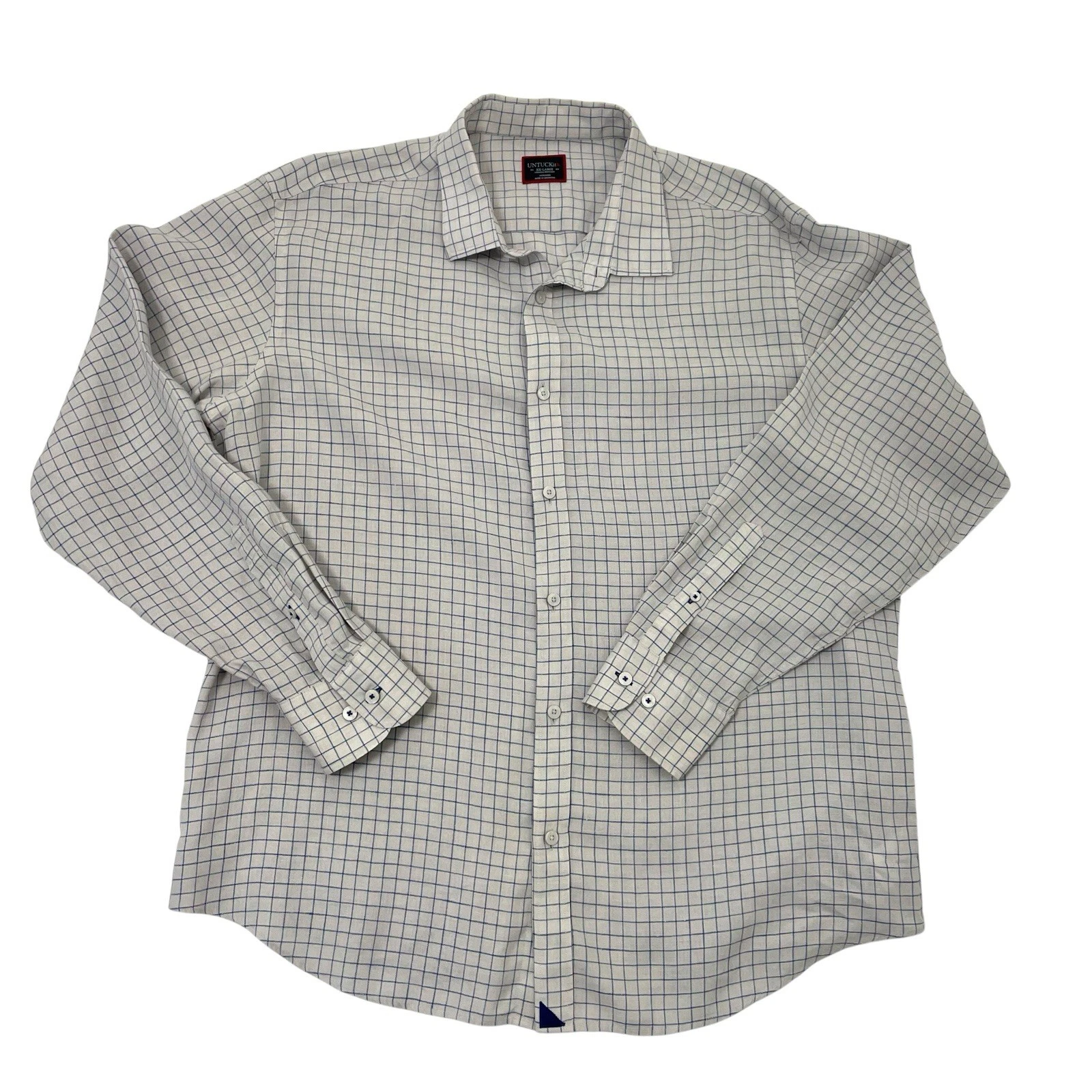 Untuckit 100% Linen Wrinkle-Resistant Button Front Long Sleeve Shirt size XXL