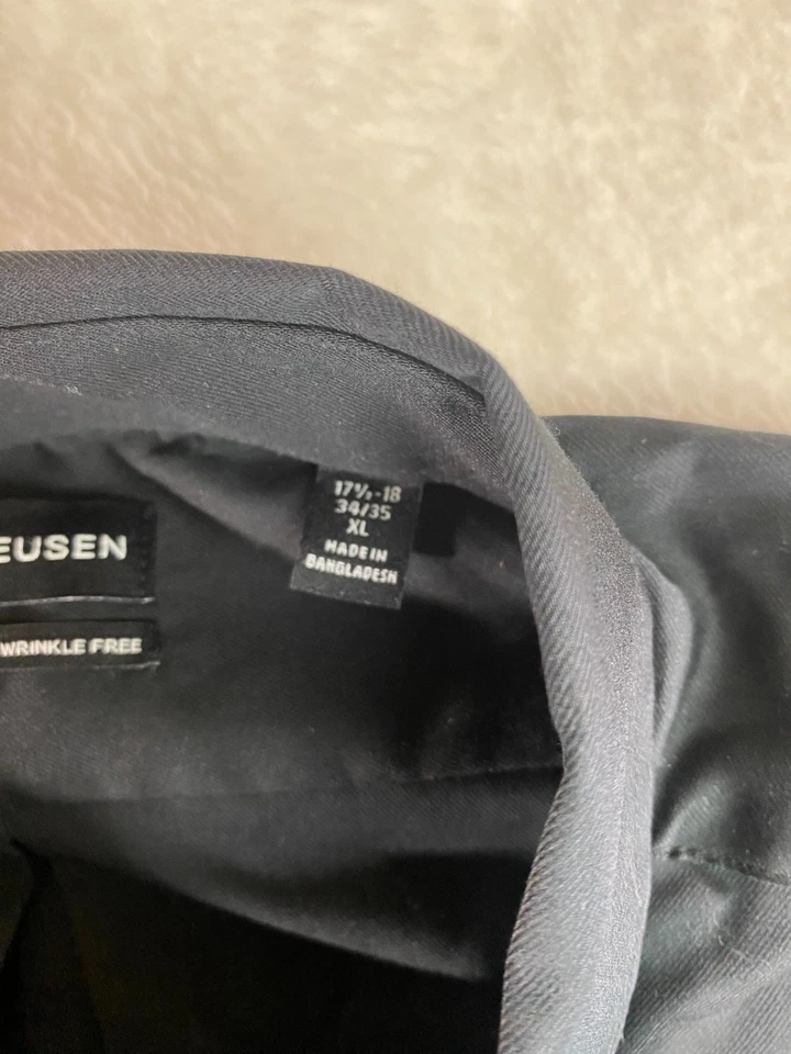 NWOT Red Wing Shoes Van Heusen Black Down Shirt XL 17.5-18 34/35 Wrinkle Free - Image 4 of 4