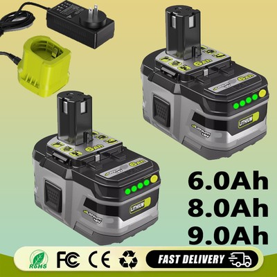 For Ryobi P108 18V ONE Plus Battery 18 Volt LITHIUM-ION 6/8/9/12Ah High Capacity