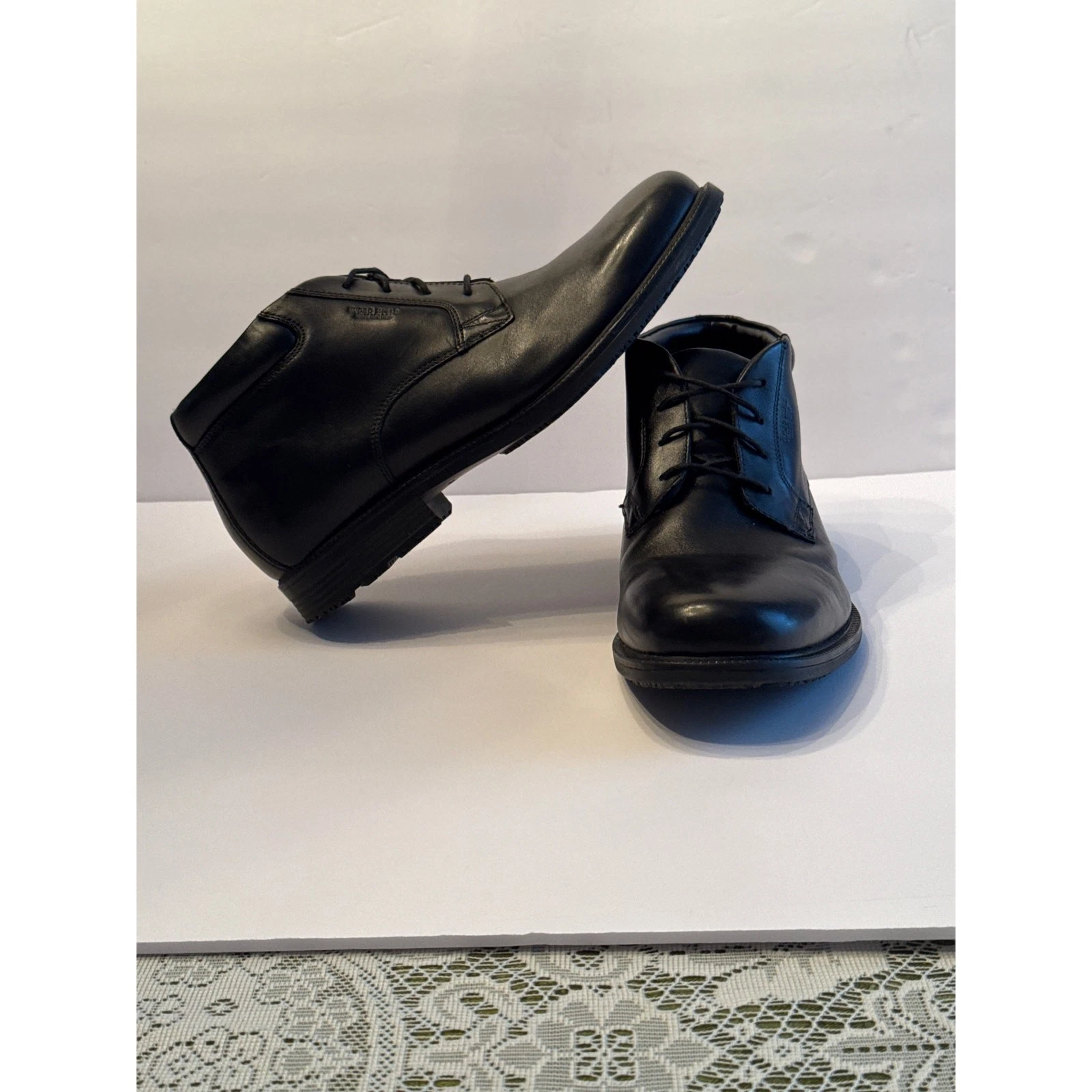 Rockport SZ 9W Ankle Boot Hydro Shield Waterproof TruTech Men Black Leather Shoe