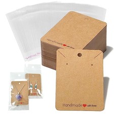 Earring Cards, 100 Pcs Earring Display Holder Cards for 02 Brown/100 pcs