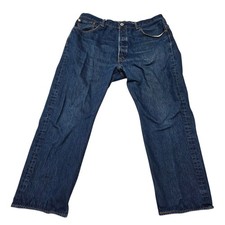 Levi Strauss  Co 501 Jeans Mens 40x30 Blue Denim Straight Leg Button Fly Hemmed