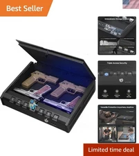 Versatile Biometric Gun Safe - Accommodates 4 Handguns with Three Unlock Methods