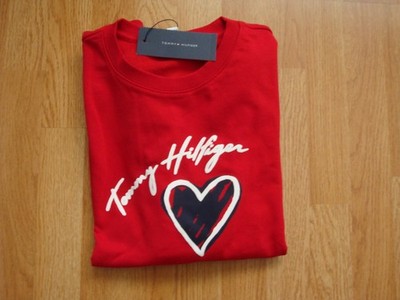 NEW Tommy Hilfiger Women's Crewneck Top Sweatshirt  Red  S