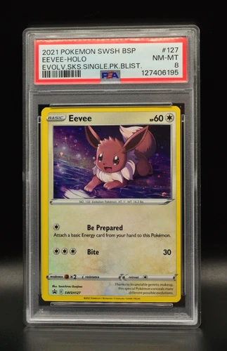 Eevee Cosmos Holo Black Star Promo 2021 PSA 8 Pokemon Card SWSH BSP 127