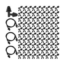 Xuhal 300 Pairs Black Corded Ear Plugs Silicone Reusable Earplugs S... Fast Ship