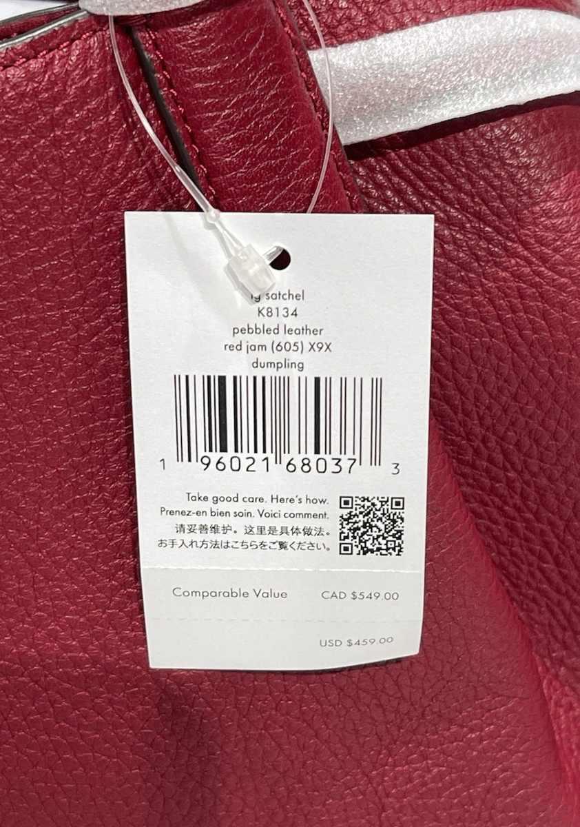 KATE SPADE DUMPLING LARGE SATCHEL SHOULDER HOBO BAG PURSE TOTE RED