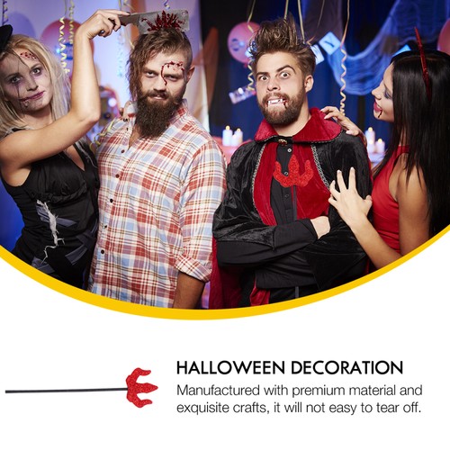 4pcs Horn Hair Devil Trident Halloween Devil Costume Set Cosplay Prop (Red) - Picture 5 of 12