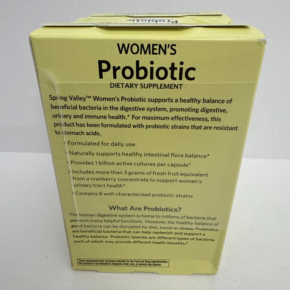 3 пробиотика для женщин Spring Valley — 1 миллиард КОЕ — запас на 90 дней — срок годности 2/27 - Изображение 3 из 4