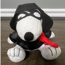 Peanuts Snoopy Ace Pilot Plush Toy Stuffed Animal Dog Red Baron Aviation