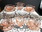 10 pc Pink Doric & Pansy Depression Glass Child's