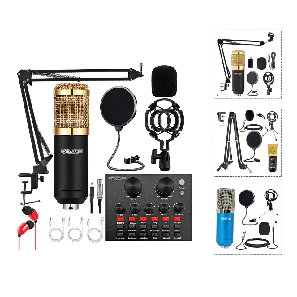 5 CORE 5Core Recording Microphone Podcast Bundle Professional Condenser Mic Kit