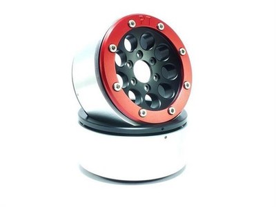 Metsafil Beadlock Wheels GUN schwarz/rot 1.9 (2 St.) ohne Radnabe / MT5020BR