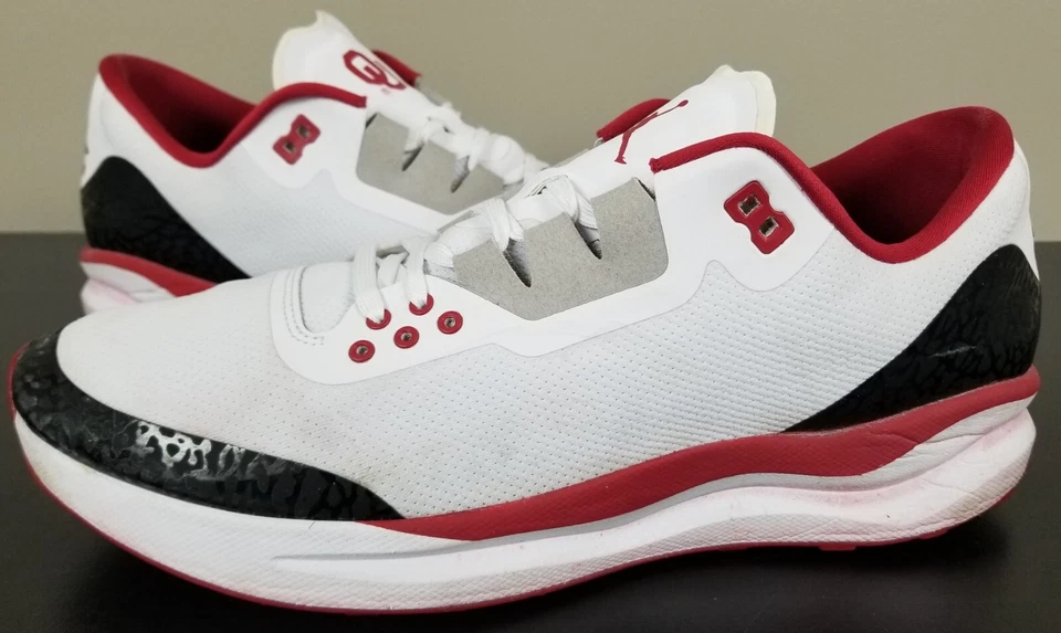 JORDAN ZOOM TENACITY 88 OKLAHOMA SOONERS TRAINER TEAM ISSUED PE WHITE (SIZE 14) - Image 3 of 4