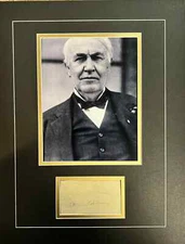 Thomas Edison Signed Display ICZ Dave Norman Autograph COA