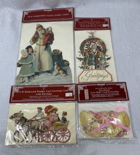 Shackman Merrimack Victorian Santa Angel Donkey 3D Standing Card Lot 1980s - Bild 2 von 20