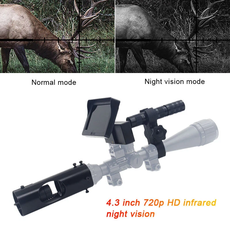 4,3"LCD Bildschirm Infrarot Nachtsicht Zielfernrohr Monitor 400m 850nm Jagd IR Kamera