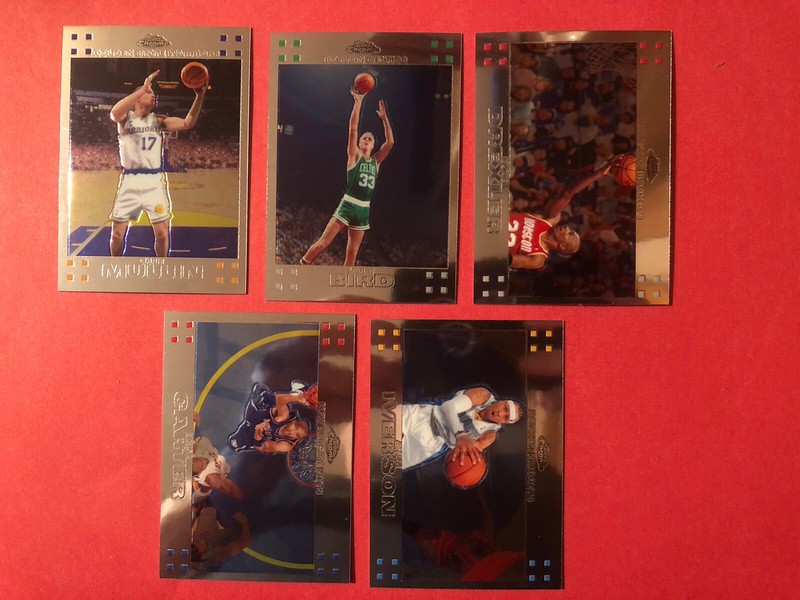 5 - 2007-08 Topps Chrome Lot - Bird,  Iverson, Carter, Mullin & Drexler - All 5