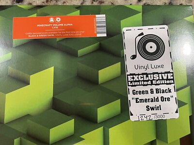 C418 Minecraft Volume Alpha Green & Black Emerald Ore Swirl Vinyl