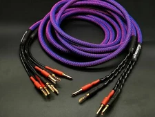 1Pair Hifi 6N Copper Wire Speaker Cable single or bi wire
