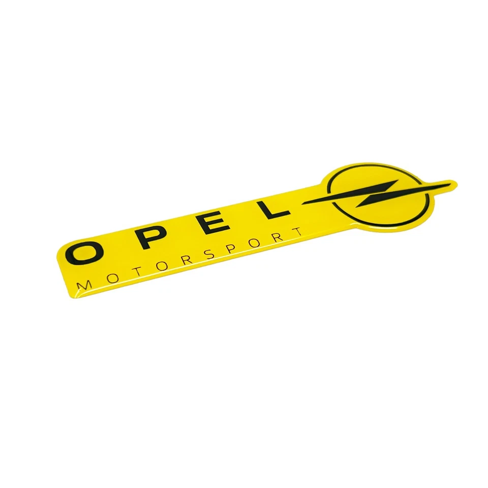 Emblema Fregio Adesivo 3D Opel Motorsport Ufficiale, 38 x 90 mm, Giallo - Immagine 2 di 4