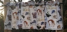 Safari Wildlife Valance Giraffe Zebra Elephant Koala Animal Cream Curtain
