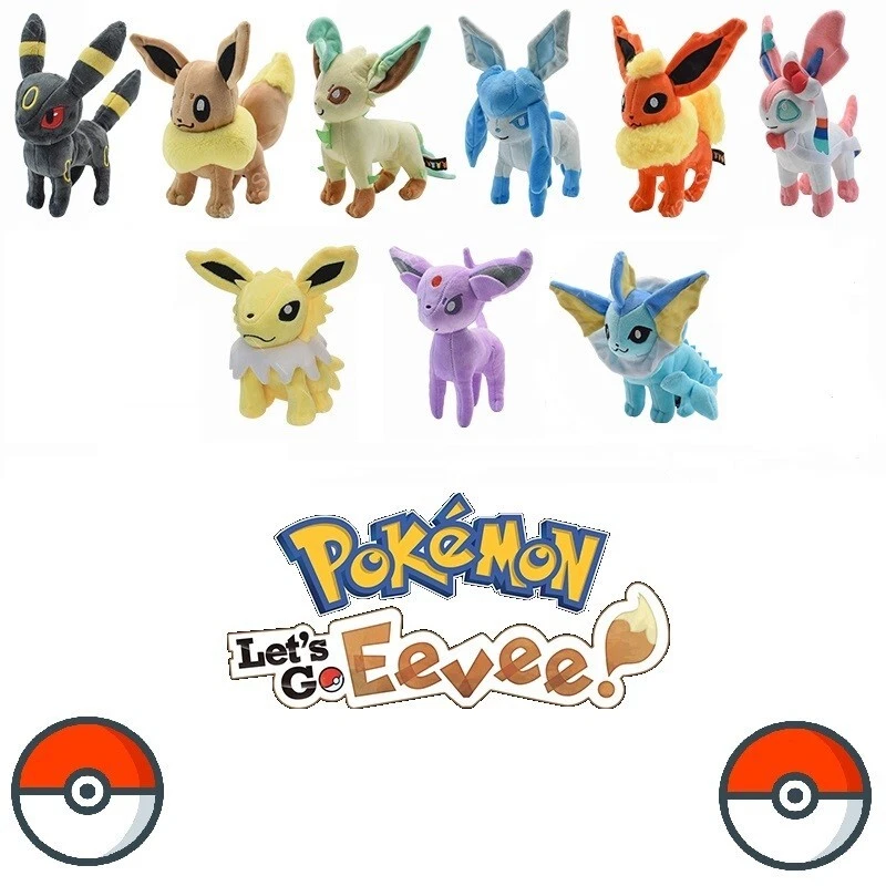 Eevee Evolution plushies, Pokemon Doll Set Eeveelution Standing Soft Toys Gift - Image 2 of 2