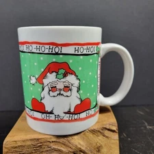 World Bazaars Inc WBI Vintage Santa Claus Ho Ho Ho Mug Cup 80s Christmas Holiday