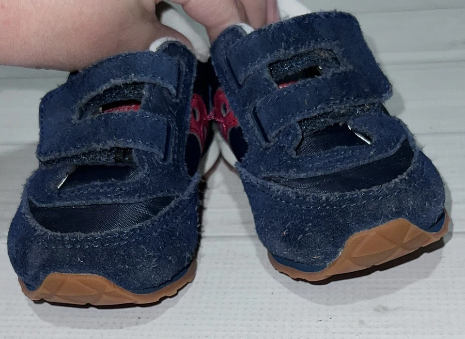 Saucony Jazz HL Baby ребенка ясельного возраста кроссовки 5,5 Вт 5,5 шириной темно-синий красный замшевый верх - Изображение 4 из 4