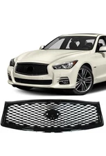 For 2014 2015 2016 2017 Infiniti Q50 Black Grille Front Bumper Upper Mesh Grill