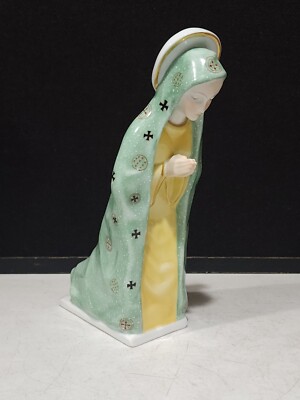RARE LARGE HEREND PORCELAIN HANDPAINTED 10 1/4'' PRAYING MARY FIGURINE 5630