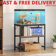 MAHANCRIS 30 Gallon Fish Tank Stand, Aquarium Stand with 2-Tier Storage Shelv...