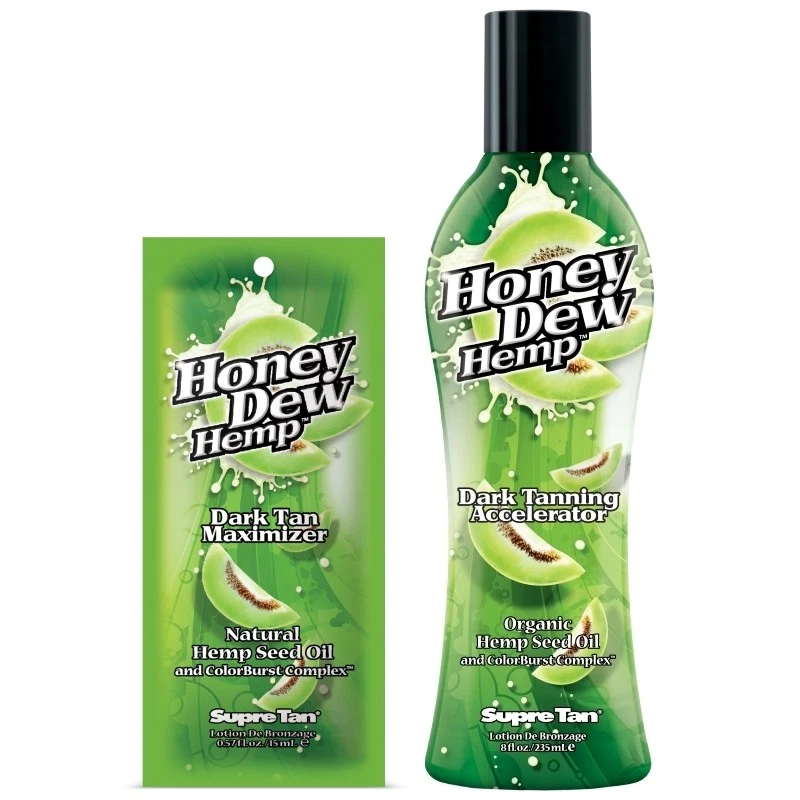 Supre Honey Dew Hemp sunbed tanning lotion cream dark tan maximizer no bronzer