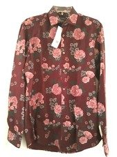 NEW Men's FRENCH CONNECTION Floral Blouse Shirt Button Down Collar S