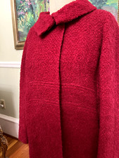 Womens Vintage 1960's Claret Boucle texture Winter Coat