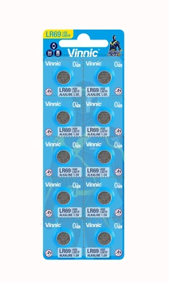 10 x Vinnic AG6 LR921 Knopf Zellen Uhrenbatterie L921/SR920/371 im Blister