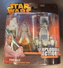 NEW STAR WARS REVENGE OF SITH STASS ALLIE W/ BARC SPEEDER EXPLODING FIGURE - NIP