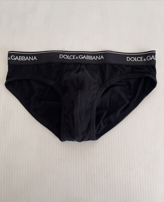 NEW Dolce & Gabbana Logo Waist Briefs - Single Pair - Black
