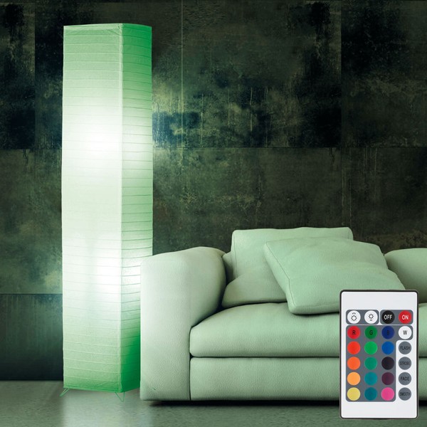 Stehleuchte Deckenfluter Fernbedienung Dimmbar Rgb Led Wohnzimmerlampe Papier-image