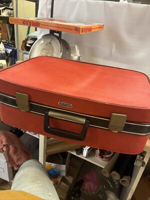 Vintage Constellation Suitcase Red Retro Luggage